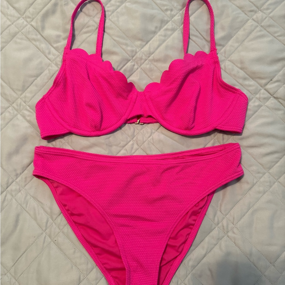 Kate Spade Hot Pink Scalloped Bikini